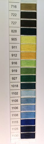 3. Ompelukonelangat 1000m värikoodit 716-1130